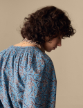 Pure Cotton Printed V-Neck Blouse