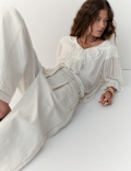 Ruffle V-Neck Poet Blouse