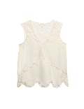 Satin Lace Scallop Trim Cami Top