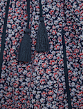 Pure Cotton Floral Tie Front Top