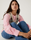 Pure Cotton Striped Long Sleeve Blouse