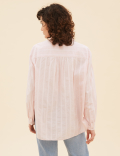 Pure Cotton Striped Oversized Shirt