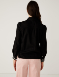 Denim Embroidered Long Sleeve Shirt