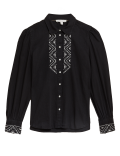 Denim Embroidered Long Sleeve Shirt