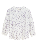 Floral V-Neck 3/4 Sleeve Popover Blouse