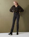 Floral Tie Neck Long Sleeve Blouse