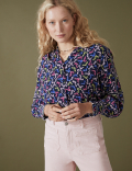 Floral V-Neck Long Sleeve Blouse