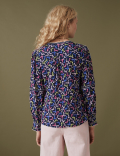 Floral V-Neck Long Sleeve Blouse
