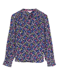 Floral V-Neck Long Sleeve Blouse