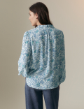 Notch Neck Popover Blouse
