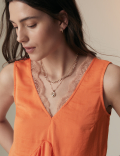 Satin Lace Detail Blouse