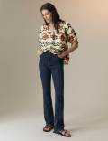 Pure Cotton Blouson Sleeve Relaxed Blouse