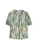Cupro Rich Printed Short Sleeve Blouse