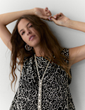 Embroidered Metallic Cami Top