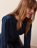 Satin V Neck Blouse