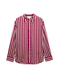 Lyocell Rich Striped Collared Relaxed Shirt