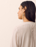 Textured V-Neck Blouse
