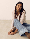 Textured V-Neck Blouse