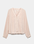 Textured V-Neck Blouse