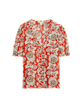 Printed Gathered Blouse