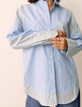Pure Cotton Striped Oversized Shirt