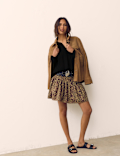 Chiffon Beaded Tie Neck Blouse