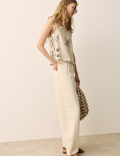 Pure Cotton Embroidered Floral Cami Top