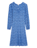 Jersey Floral V-Neck Knee Length Tea Dress