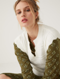 Jersey Floral V-Neck Knee Length Tea Dress