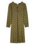 Jersey Floral V-Neck Knee Length Tea Dress
