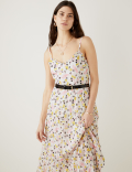 Sparkly Floral V-Neck Maxi Tiered Dress