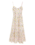 Sparkly Floral V-Neck Maxi Tiered Dress