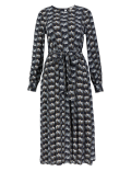 Printed Tie Waist Midi Dress