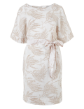 Linen Printed Mini Shift Dress