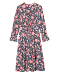 Floral Tie Front Midaxi Relaxed Dress