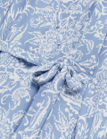 Floral Blouson Sleeve Midaxi Wrap Dress