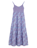 Pure Cotton Floral Midaxi Tiered Dress