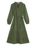Pure Cotton V-Neck Midaxi Shirt Dress
