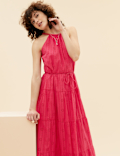 Pure Cotton Broderie Sleeveless Maxi Dress