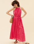Pure Cotton Broderie Sleeveless Maxi Dress