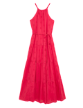 Pure Cotton Broderie Sleeveless Maxi Dress
