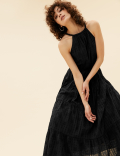 Pure Cotton Broderie Sleeveless Maxi Dress