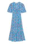 Ditsy Floral V-Neck Midi Tea Dress