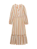 Pure Cotton Striped V-Neck Midaxi Dress