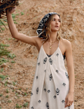 Pure Cotton Printed Strappy Jumpsuit