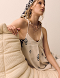 Pure Cotton Printed Strappy Jumpsuit