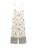 Pure Cotton Printed Strappy Jumpsuit