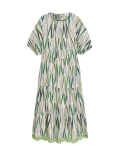 Cotton Rich Printed Midaxi Tiered Dress