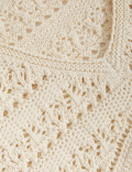 Pure Cotton Textured Midi Knitted Dress