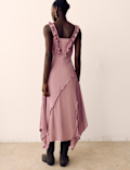 V-Neck Ruffle Detail Maxi Waisted Dress